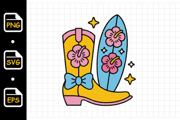 Cowboy Boot and Surfboard Cartoon: A Designer’s Perspective
