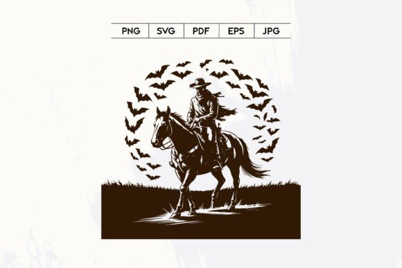 Cowboy Riding Horse Halloween Bats Embroidery Design Review
