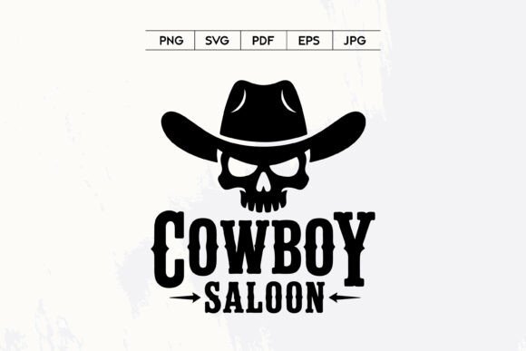 Cowboy Skull Saloon Logo: A Bold Embroidery Statement