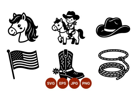 Cowboy Western Horse Usa Flag Vector Review for Real Projects