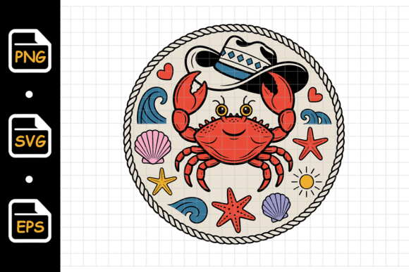 Cute Beach Crab with Cowboy Hat Embroidery Design Review
