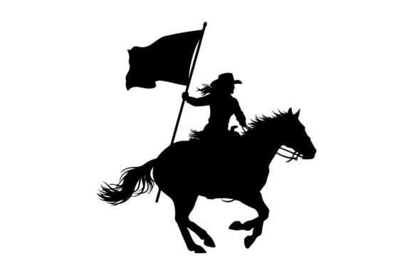 Embroidery Review: Silhouette of Cowboy on Horseback Holdin