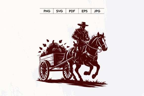 Pumpkin Wagon Cowboy Western Fall Art Review