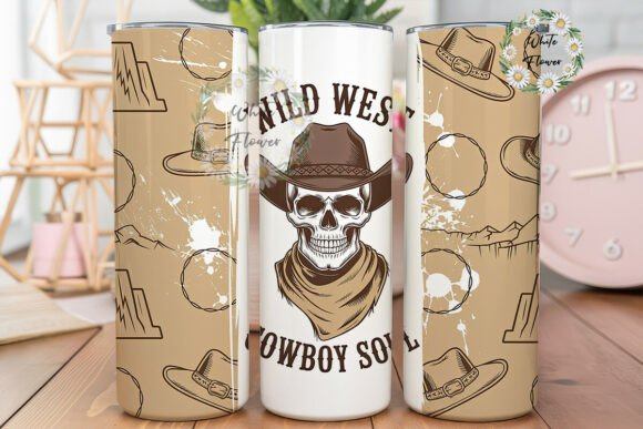 Rustic Skull Cowboy Tumbler Wrap Review for Embroidery Projects
