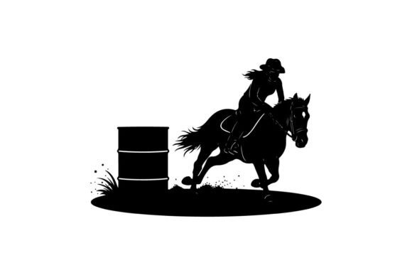 Silhouette of Cowboy Riding Horse Over C Review