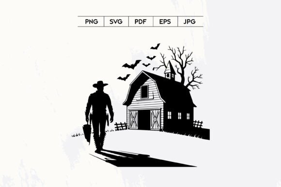 Spooky Western Barn Cowboy Silhouette Review