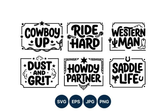 Western Cowboy Sayings Vector Art Review for Real Projects